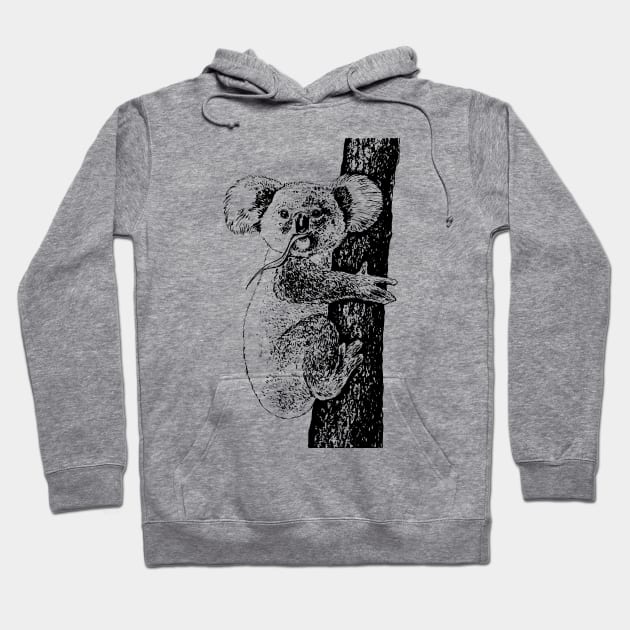 Koala ink drawing Hoodie by katerinamk